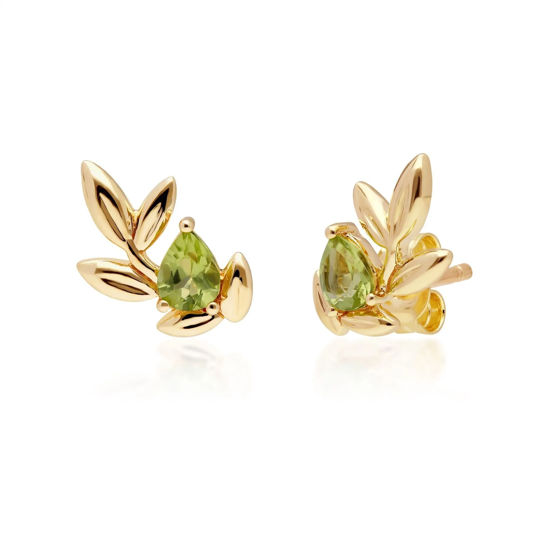 O Leaf Peridot Armband & Ohrstecker Satz in 9ct Gelb Gold