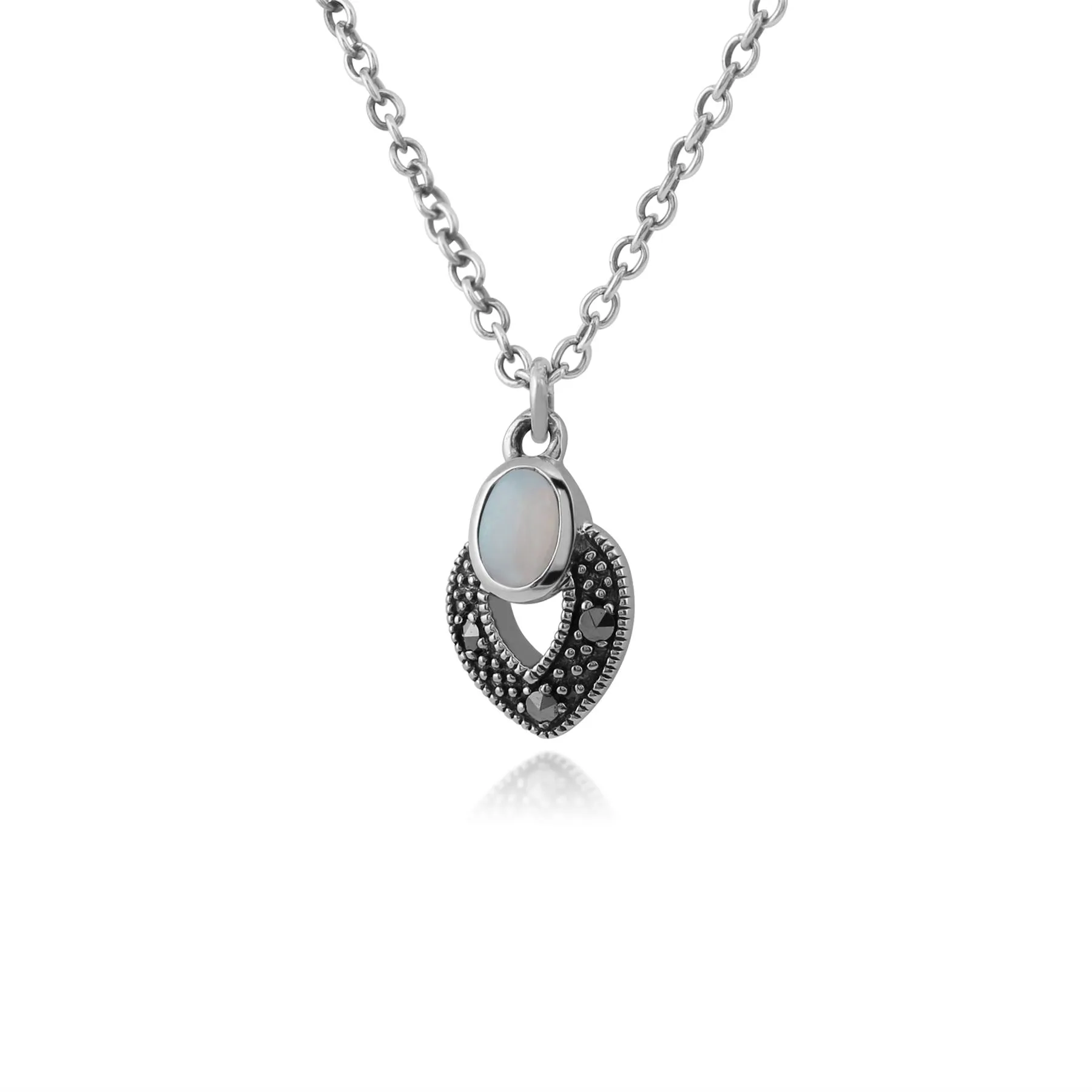 Opal & Markasit Halskette in Sterling Silber