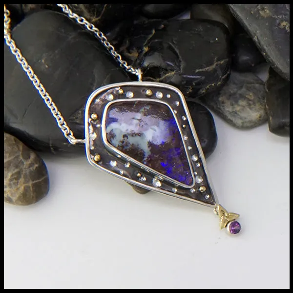Opal and Purple Sapphire Pendant