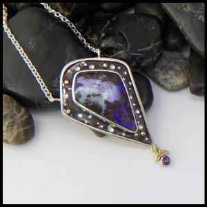 Opal and Purple Sapphire Pendant