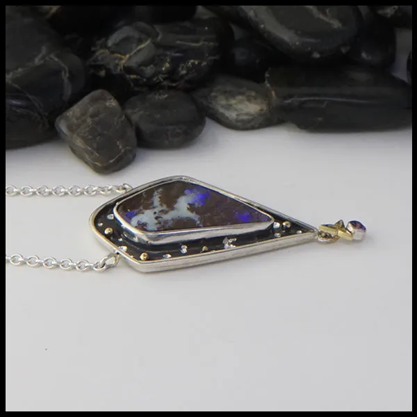 Opal and Purple Sapphire Pendant