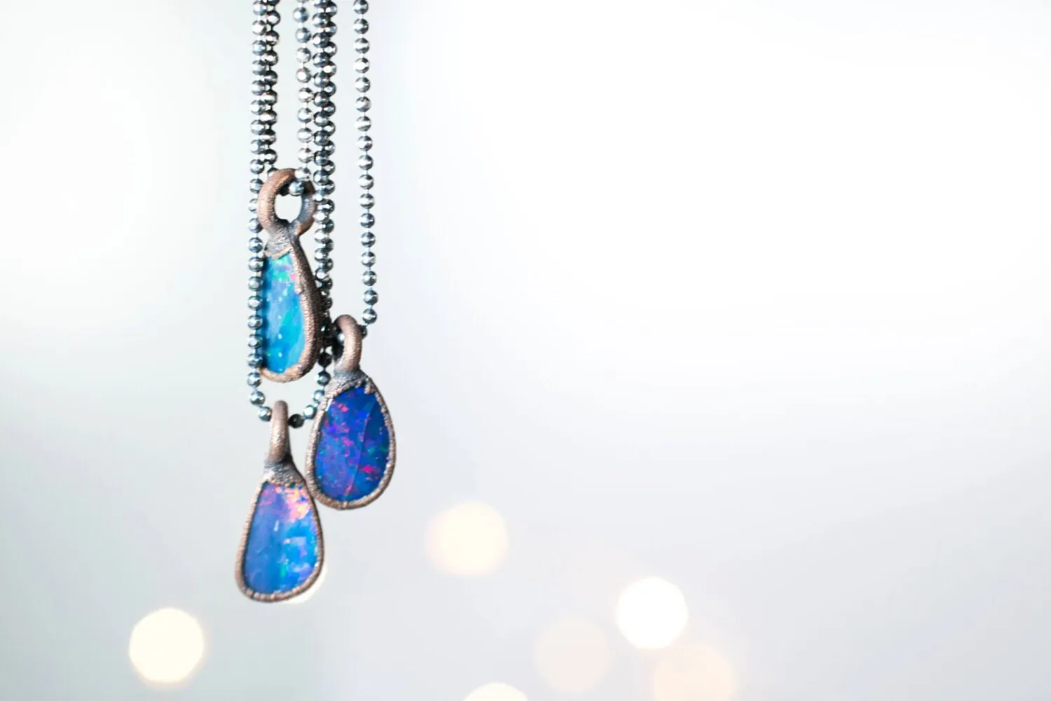 Opal necklace | Fiery opal necklace