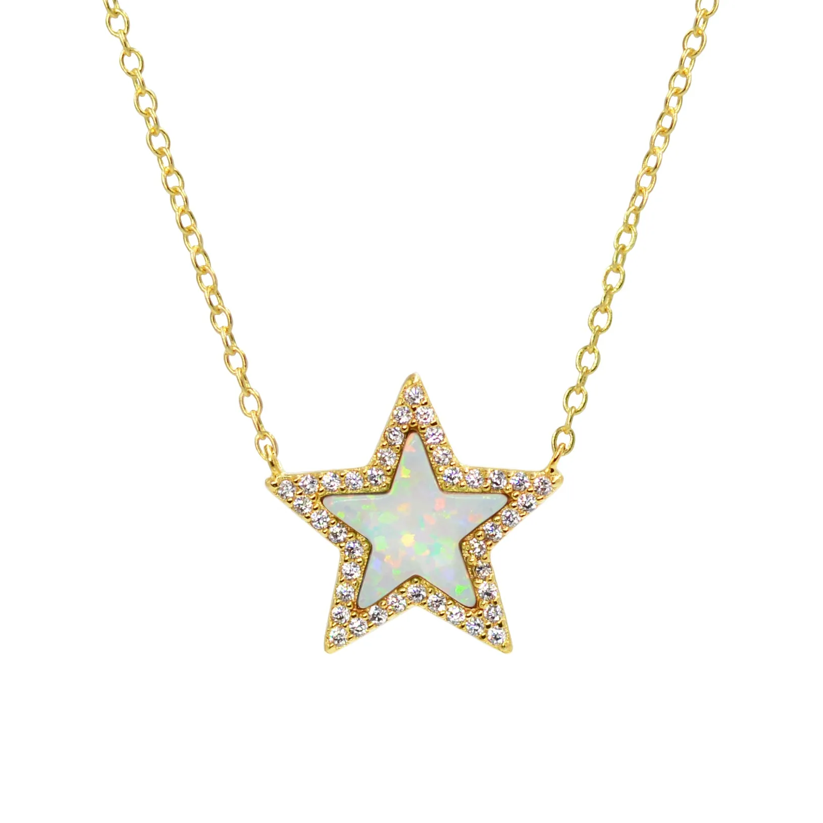 Opal Star Necklace