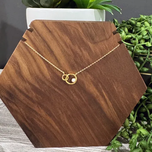 Opalstone Circles Necklace (GOLD OR SILVER)