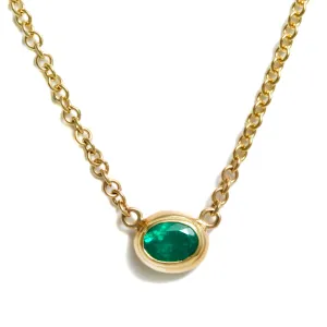 Oval Emerald Necklace