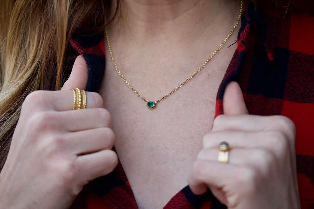 Oval Emerald Necklace