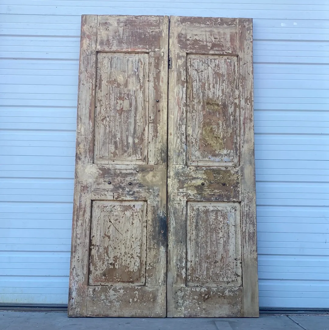 Pair of Ornate Egyptian Wood Carved Antique Doors