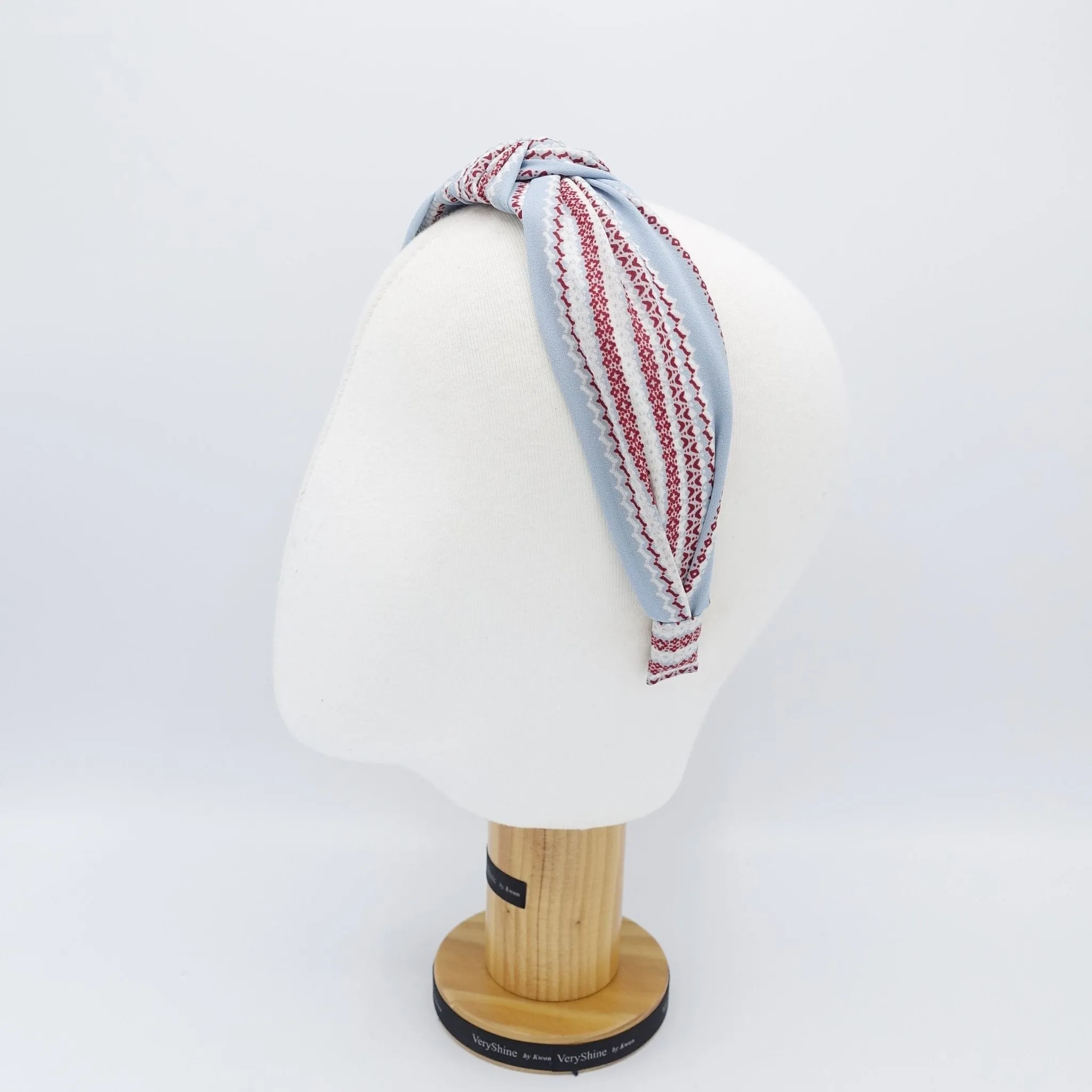 pattern stripe knotted headband thin chiffon hair accessory for woman