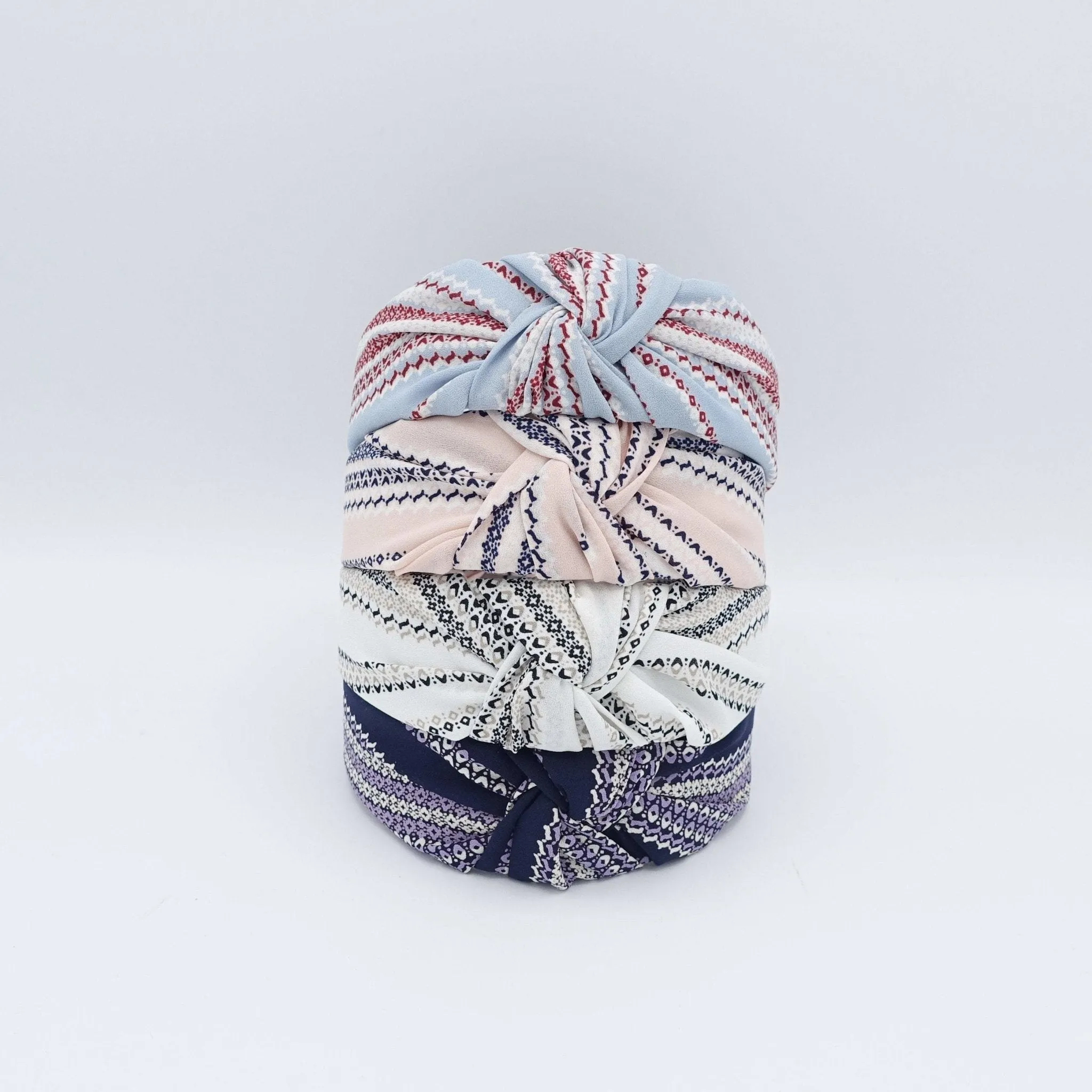pattern stripe knotted headband thin chiffon hair accessory for woman