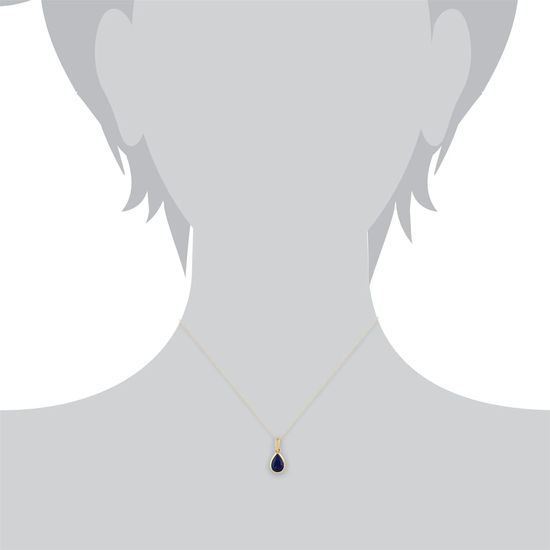 Pendentif Classique Or Jaune 375 Lapis Lazuli Poire
