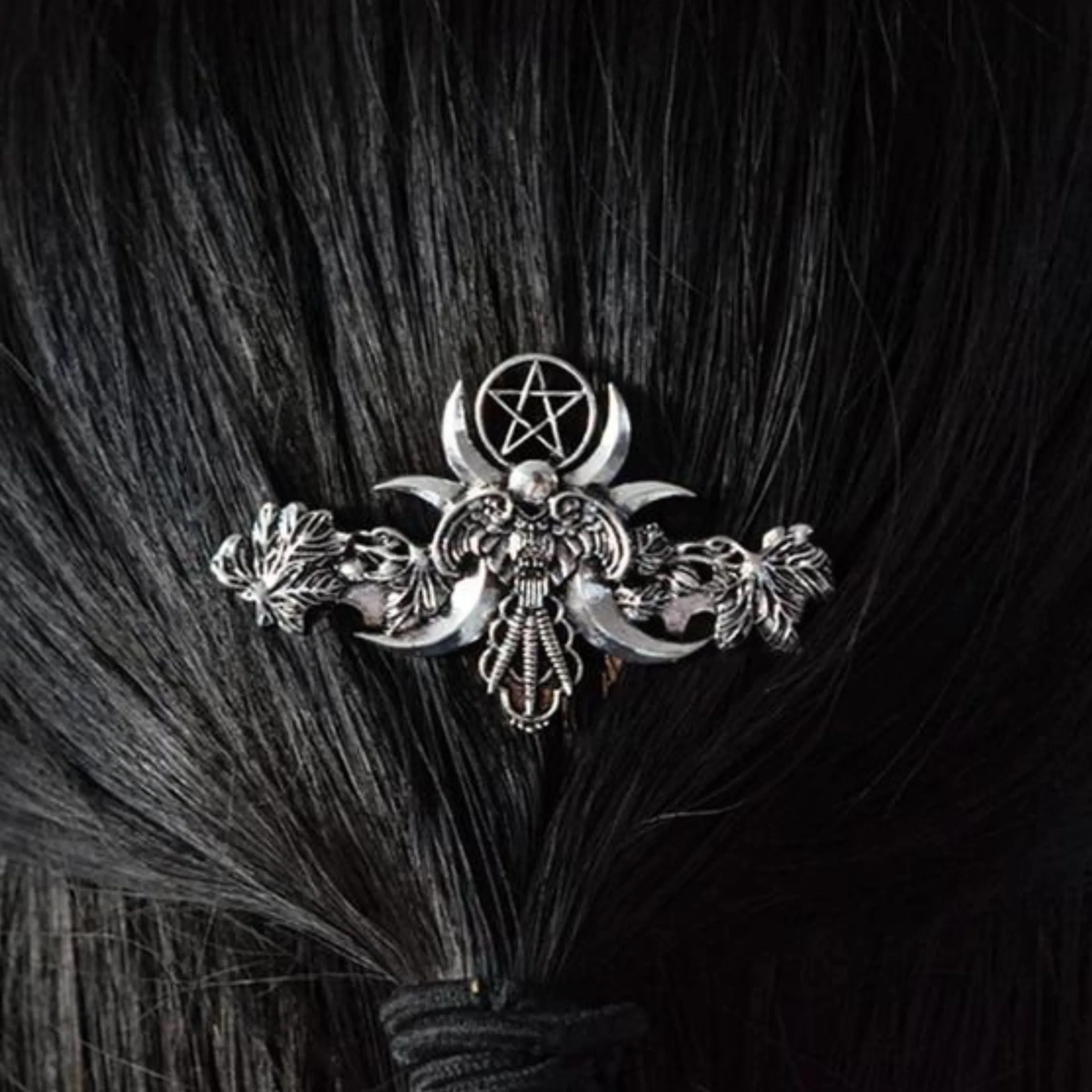 Pentacle and Vine Hair Comb