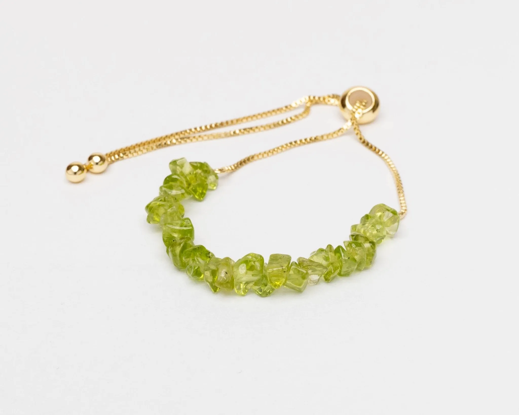 Peridot Chips With Golden Chain