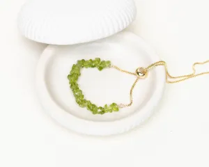 Peridot Chips With Golden Chain