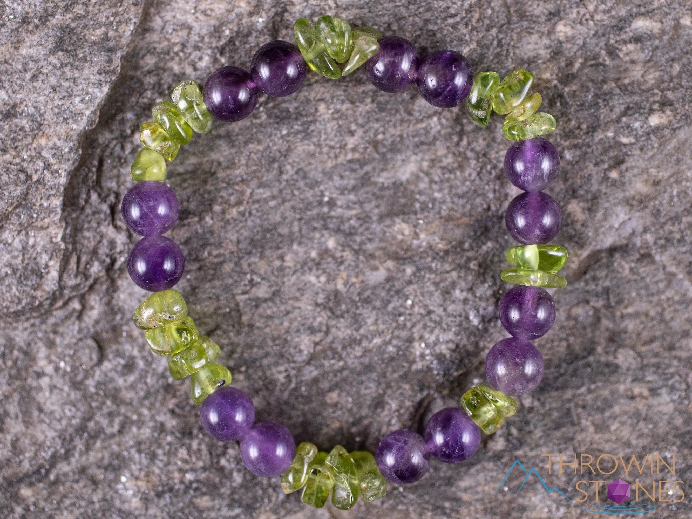 PERIDOT Crystal Bracelet - Amethyst, Rose or Clear Quartz - Beaded Birthstone Bracelet, Handmade Jewelry, Healing Crystal Bracelet, E2014