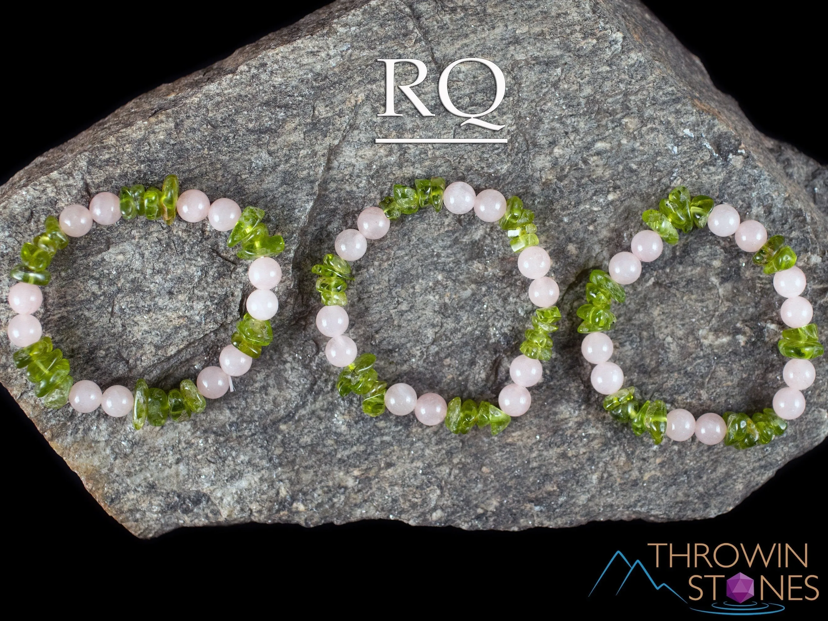 PERIDOT Crystal Bracelet - Amethyst, Rose or Clear Quartz - Beaded Birthstone Bracelet, Handmade Jewelry, Healing Crystal Bracelet, E2014