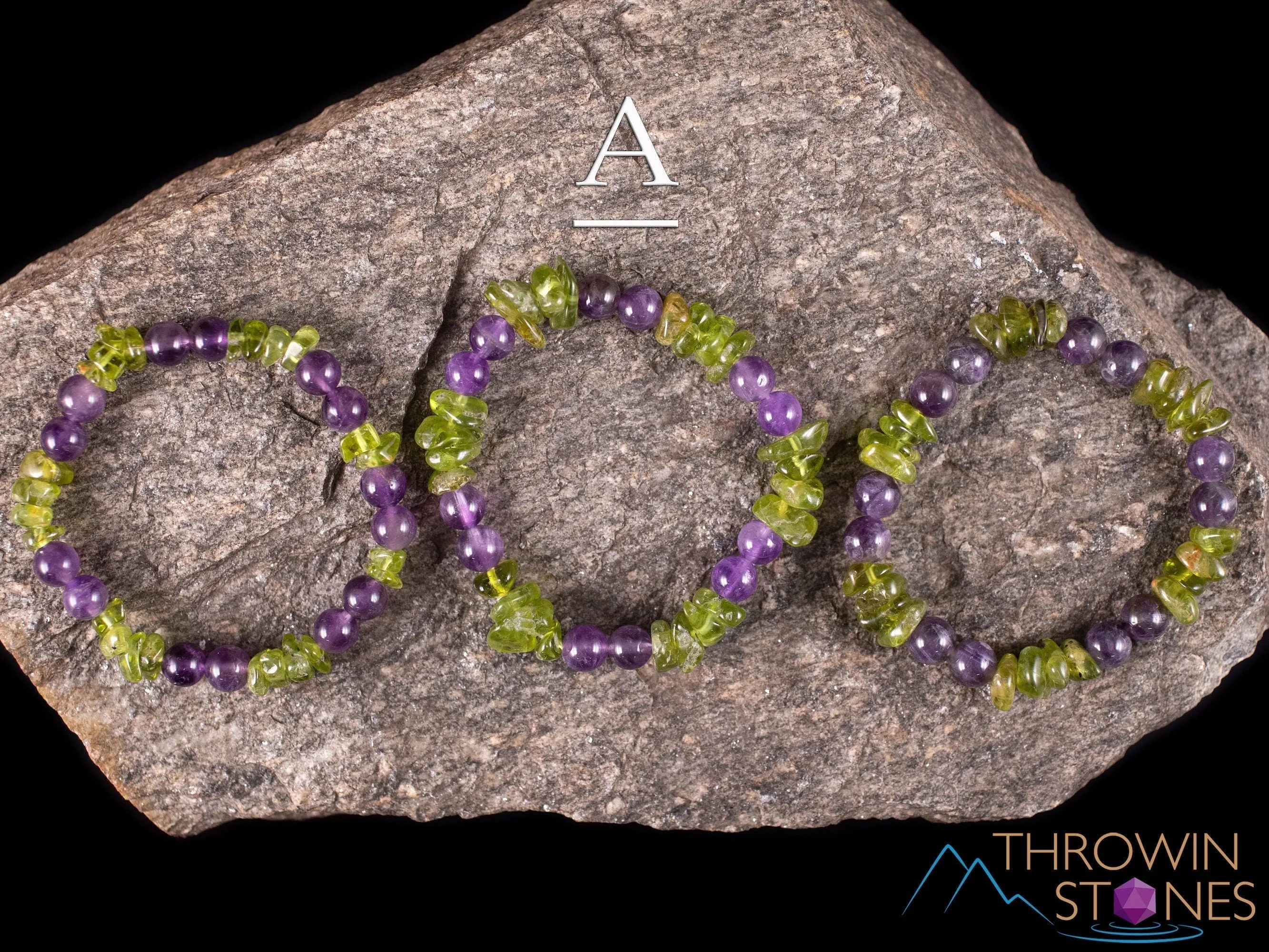 PERIDOT Crystal Bracelet - Amethyst, Rose or Clear Quartz - Beaded Birthstone Bracelet, Handmade Jewelry, Healing Crystal Bracelet, E2014