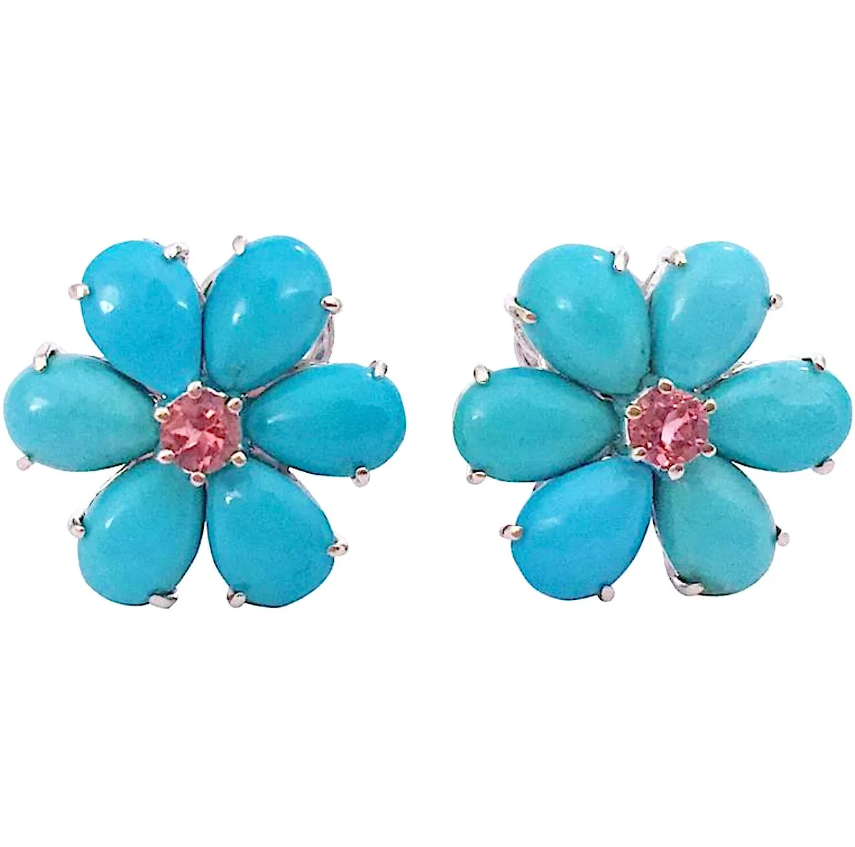 Peridot Flower Diamond Cluster Earrings