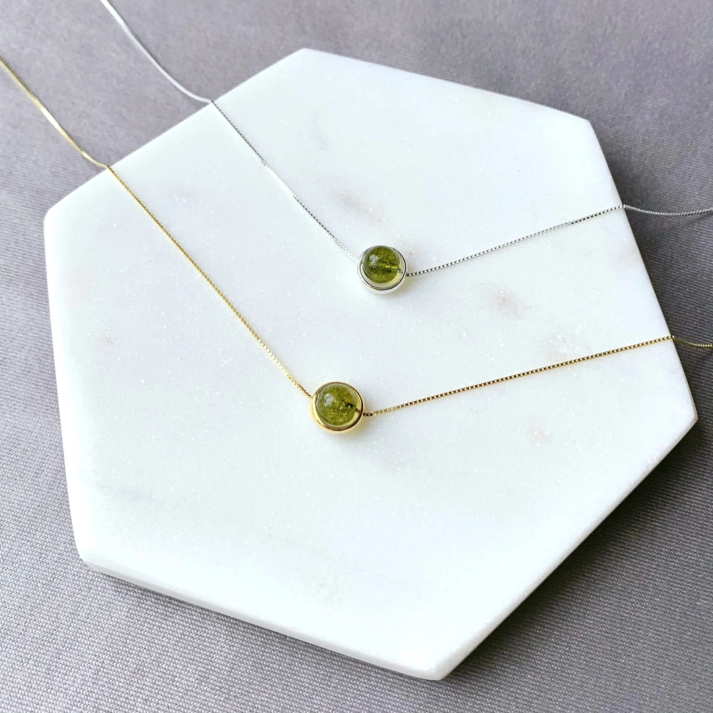 Peridot Minimalist Sterling Silver Necklace