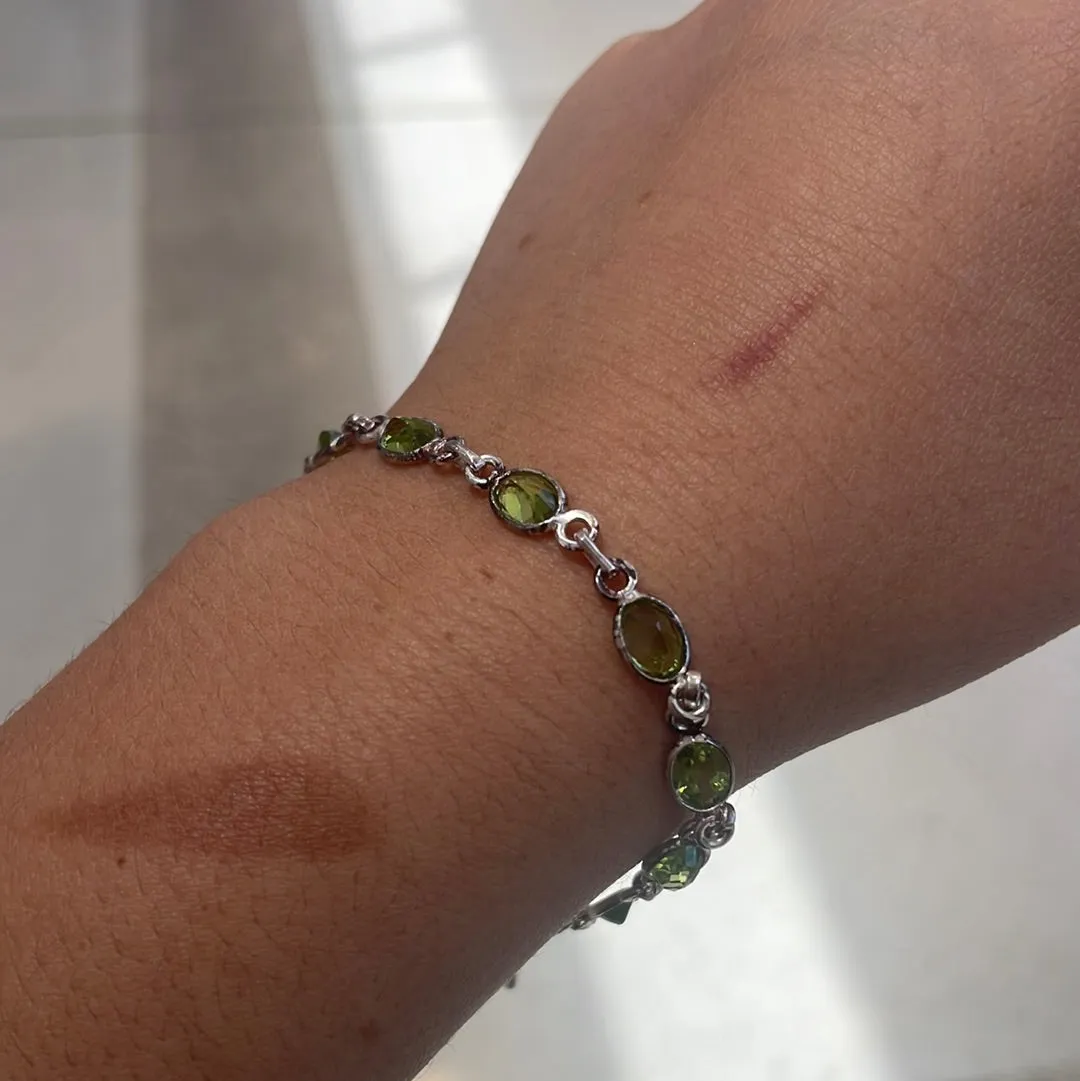 Peridot sterling silver bracelet