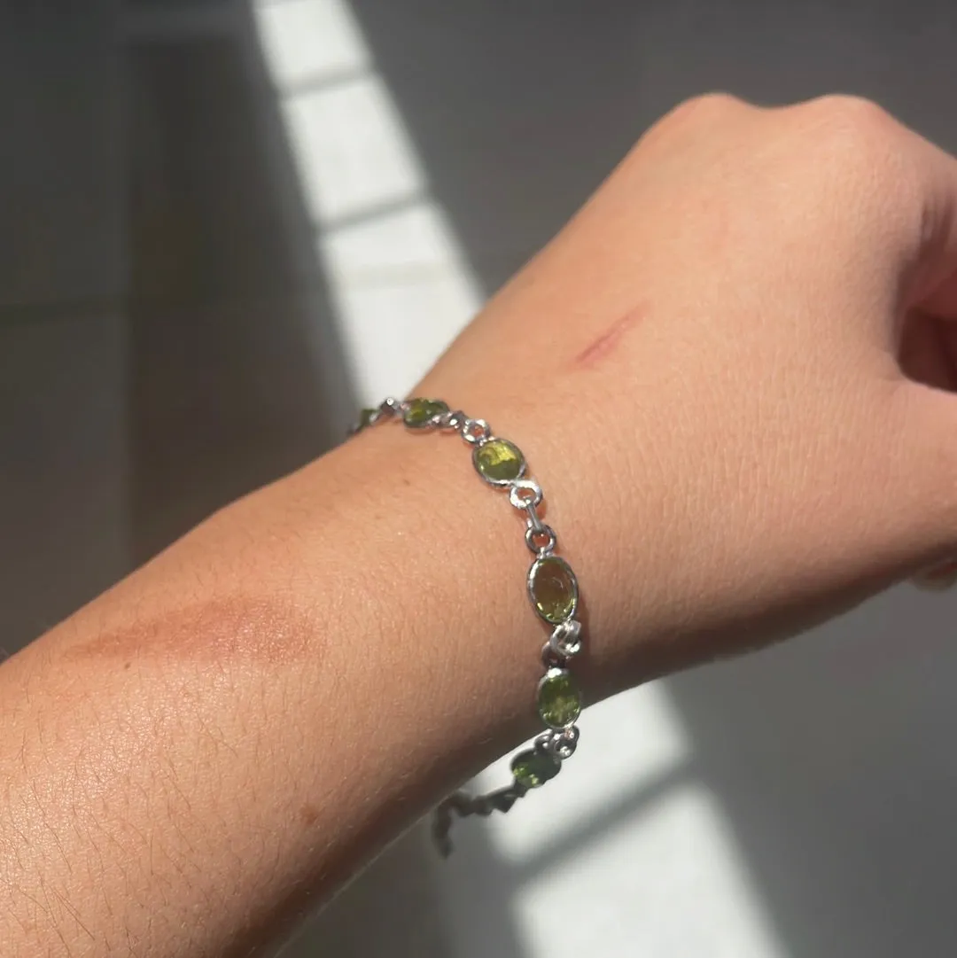 Peridot sterling silver bracelet