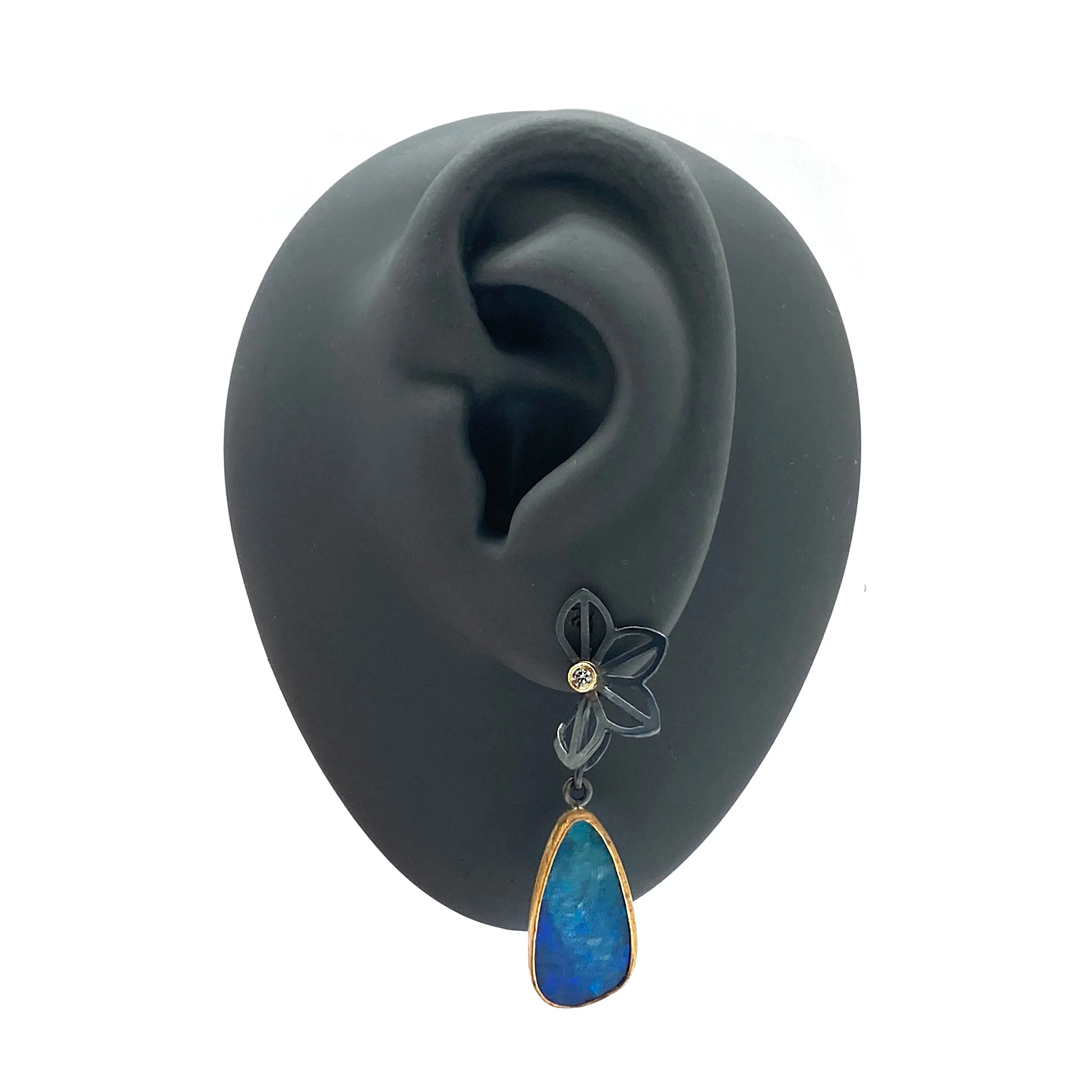 Petite Anise Fold Opal Earrings