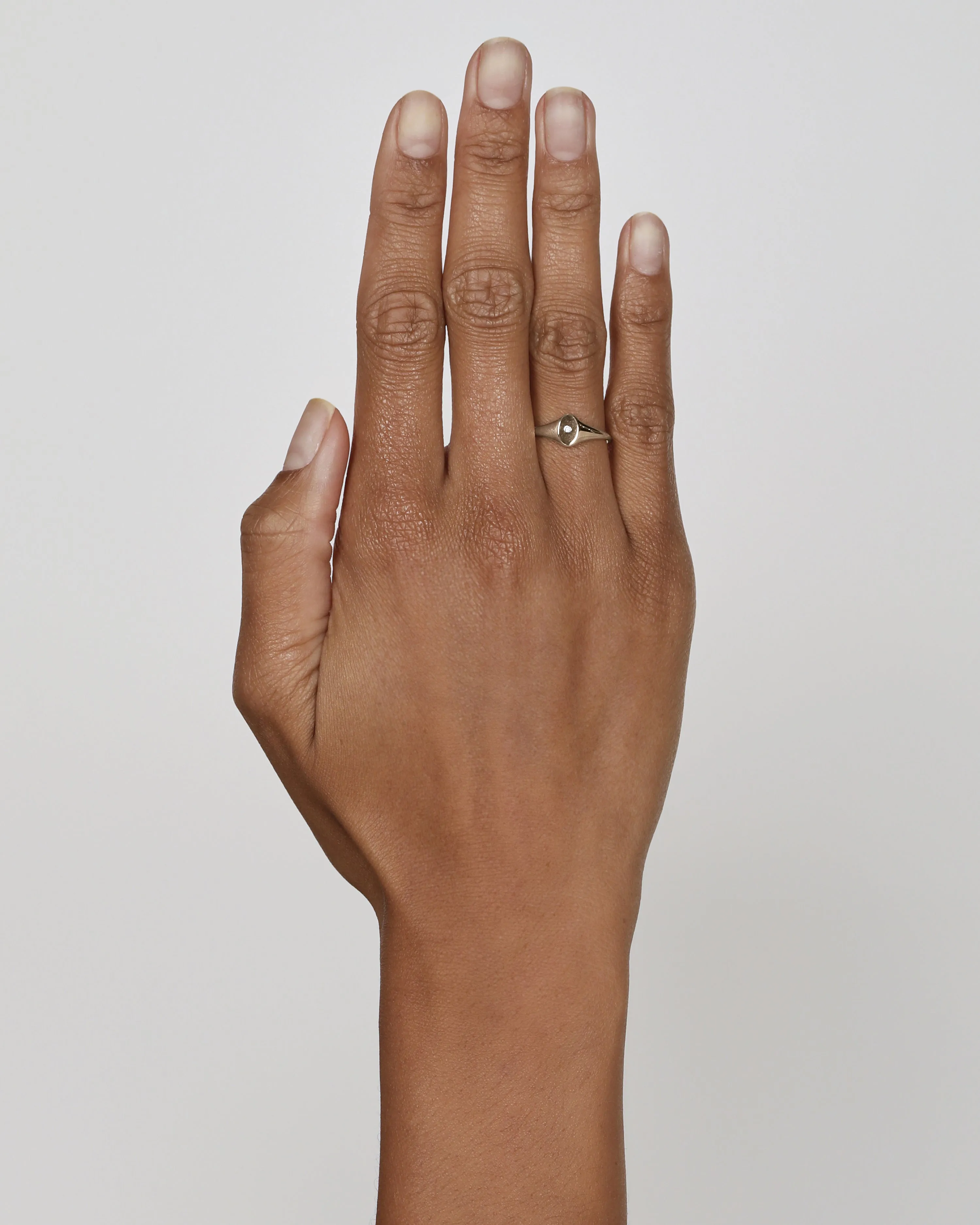 Petite Oval Diamond Signet