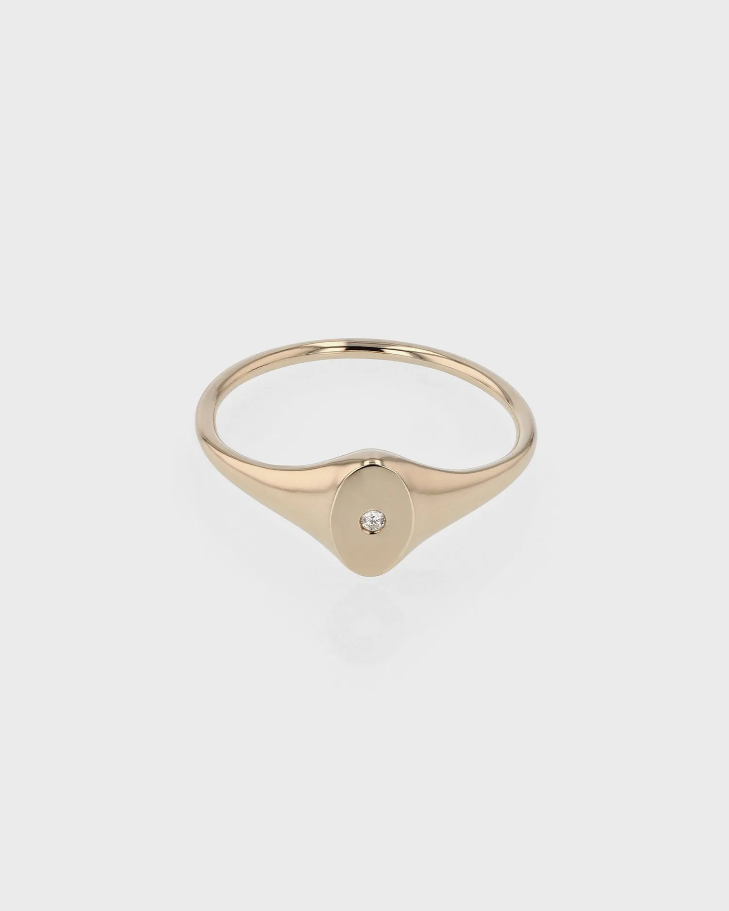 Petite Oval Diamond Signet
