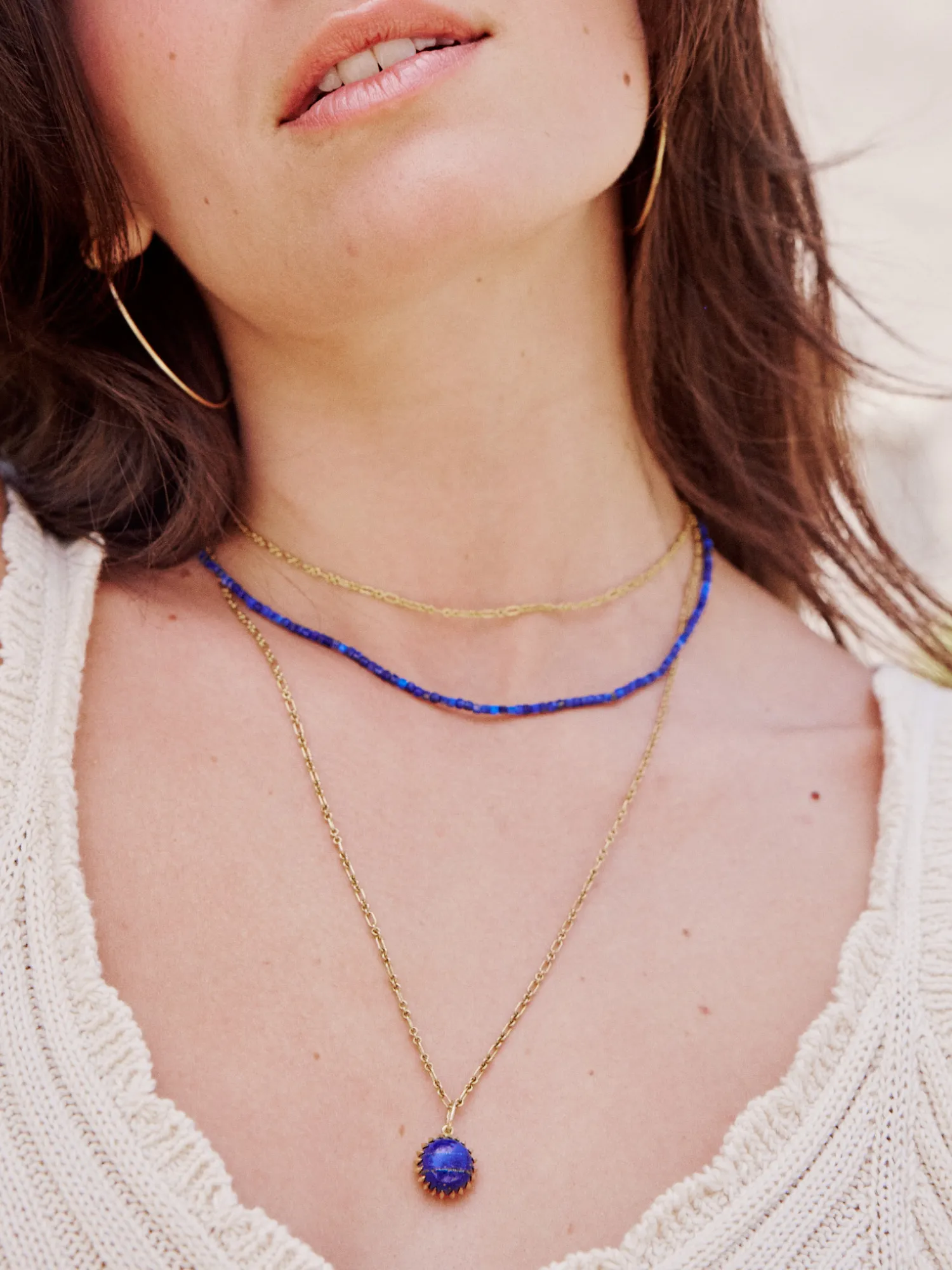 Phoebe Lapis Pendant Necklace