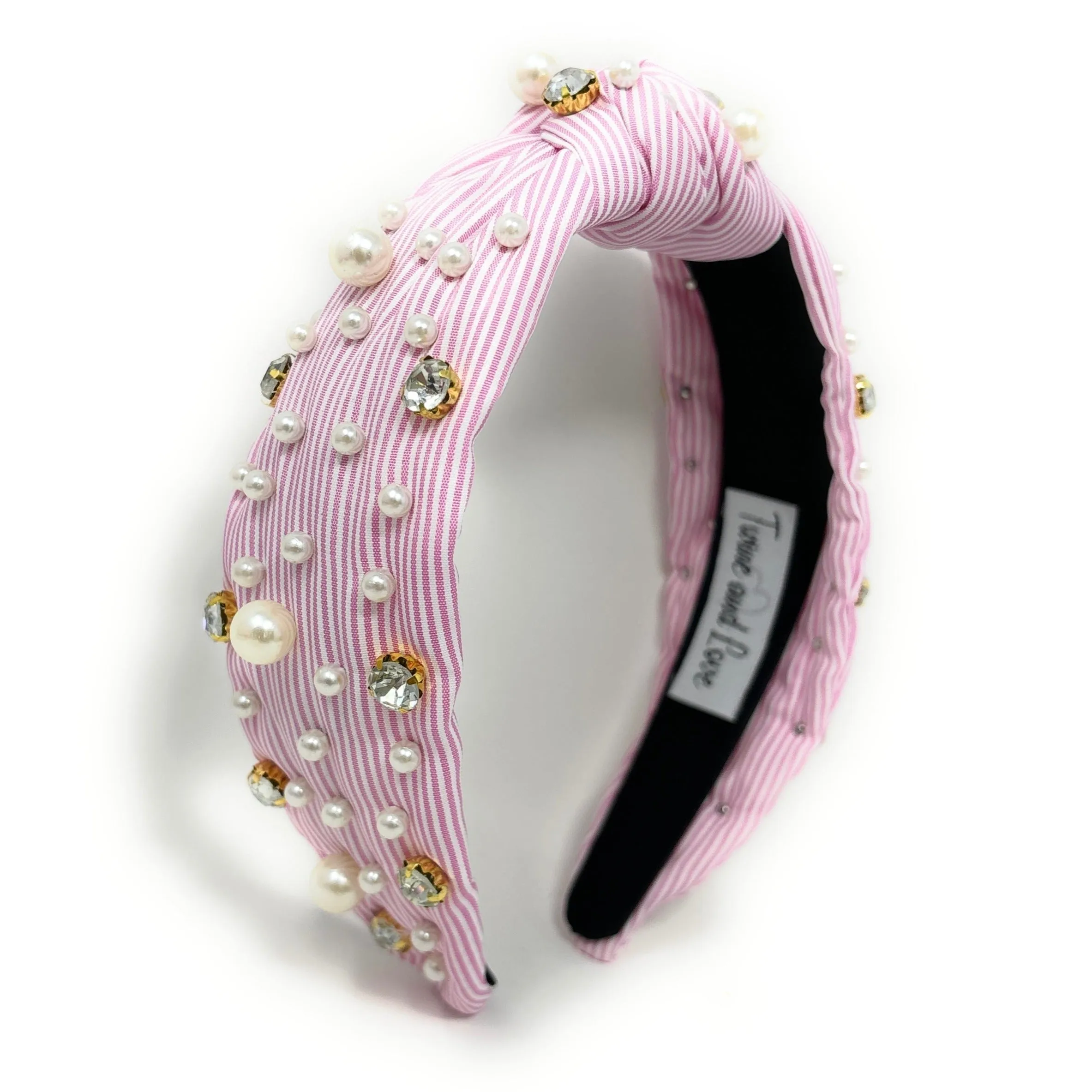 Pink Striped Knot Headband