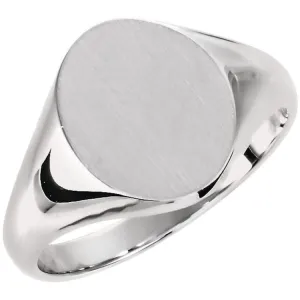 Platinum Oval Signet Ring
