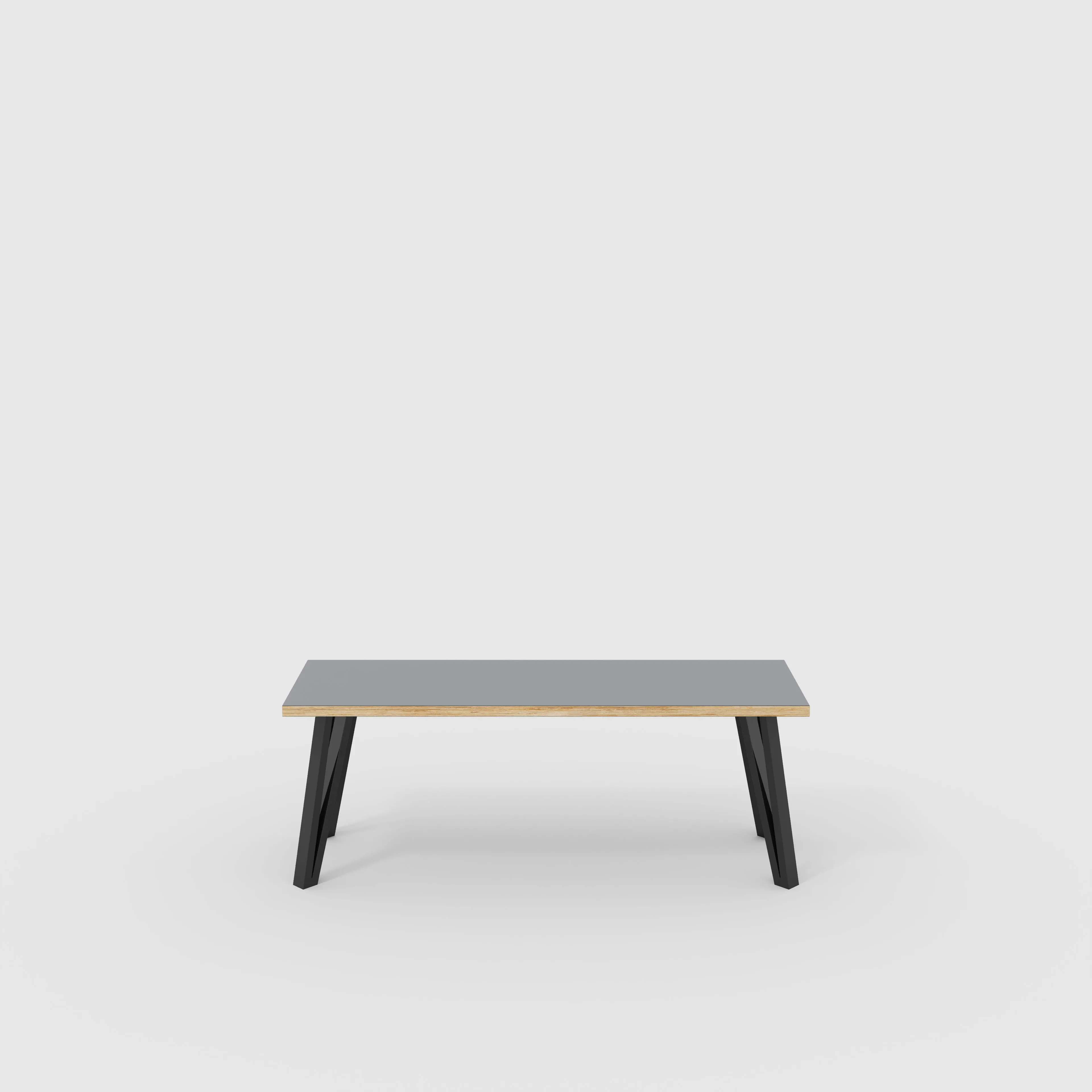 Plywood Bench Seat with Black Box Hairpin Legs - Formica Tornado Grey - 1200(w) x 400(d) x 450(h)