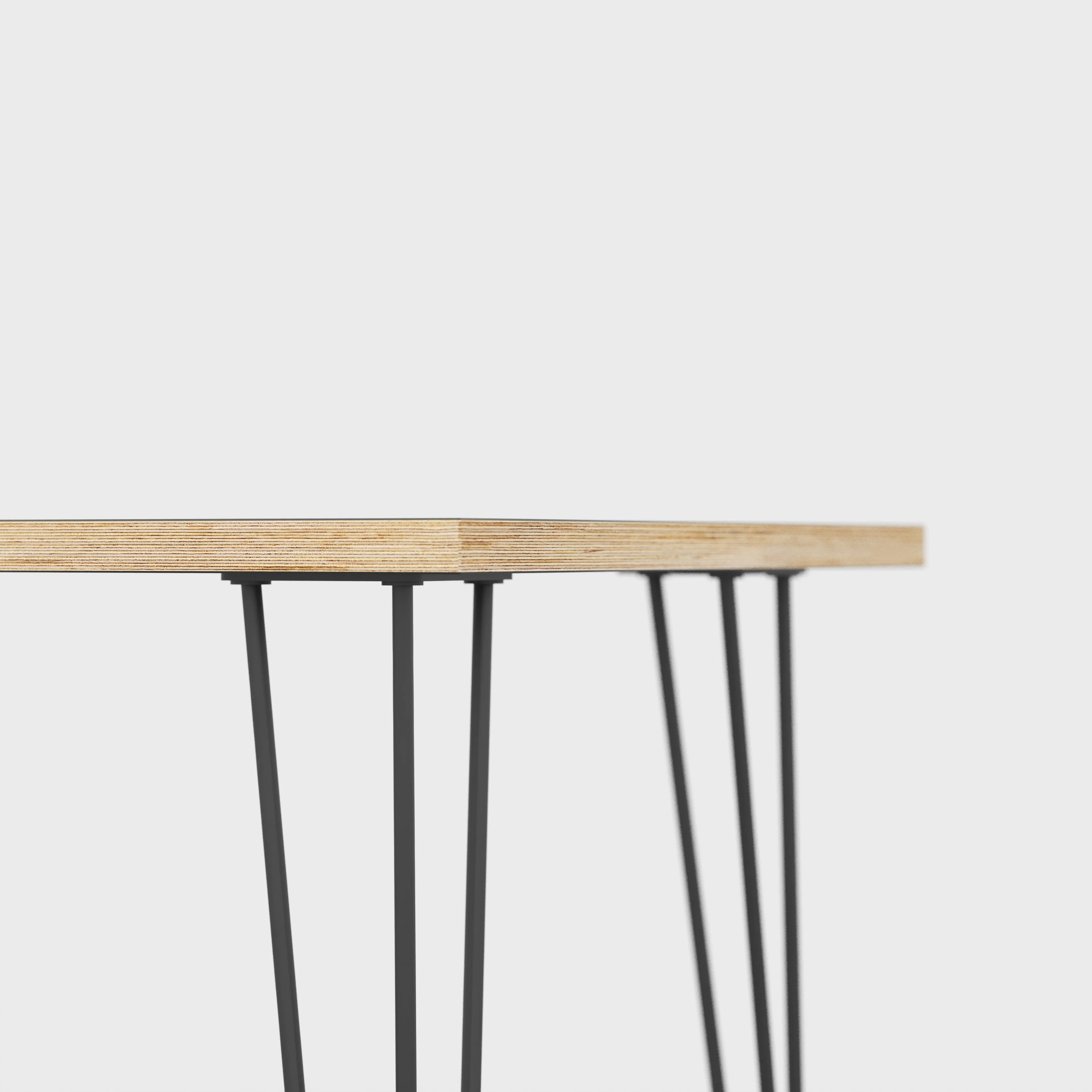 Plywood Coffee Table with Black Hairpin Legs - Plywood Birch - 1200(w) x 600(d) x 425(h)
