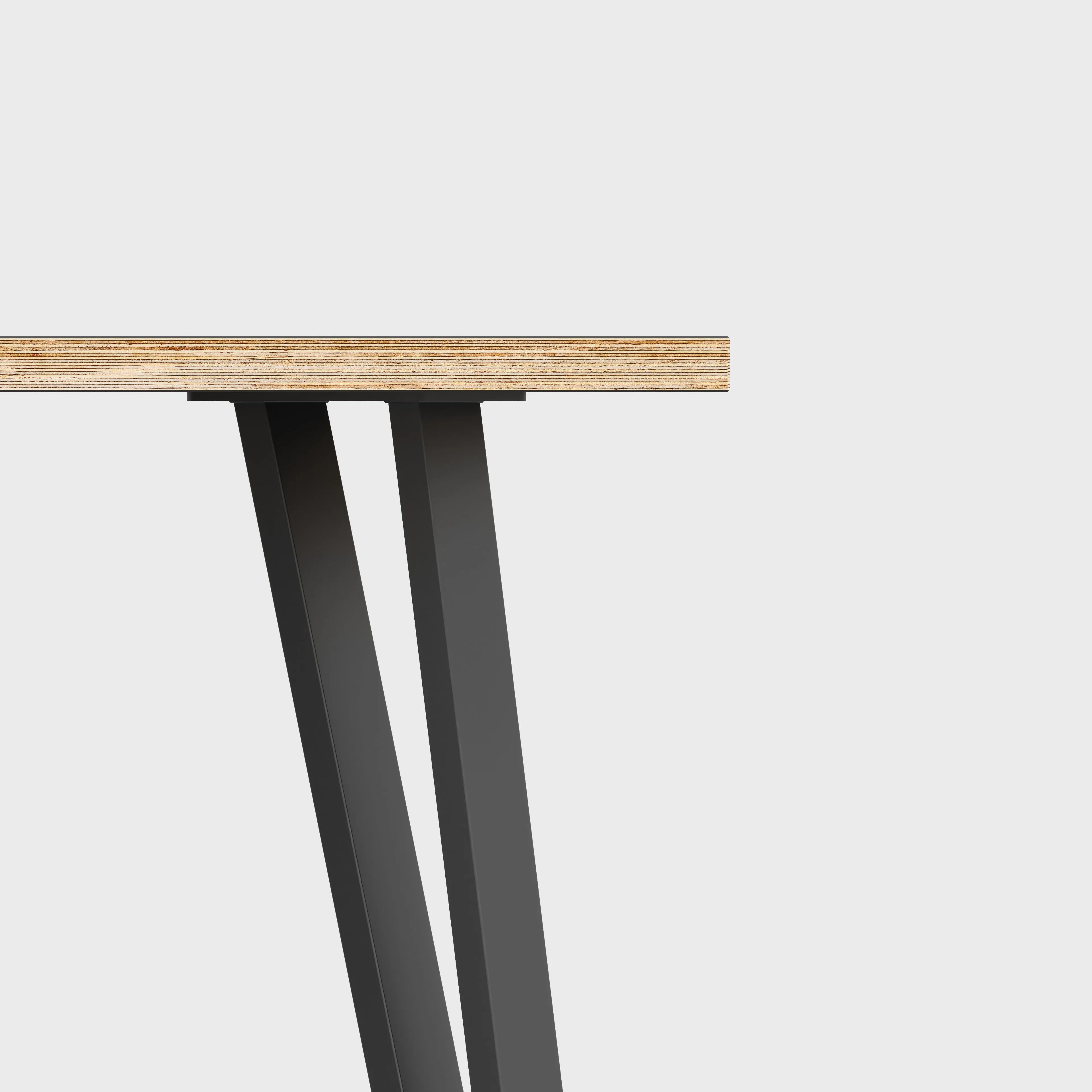 Plywood Desk with Black Box Hairpin Legs - Plywood Birch - 1200(w) x 600(d) x 735(h)