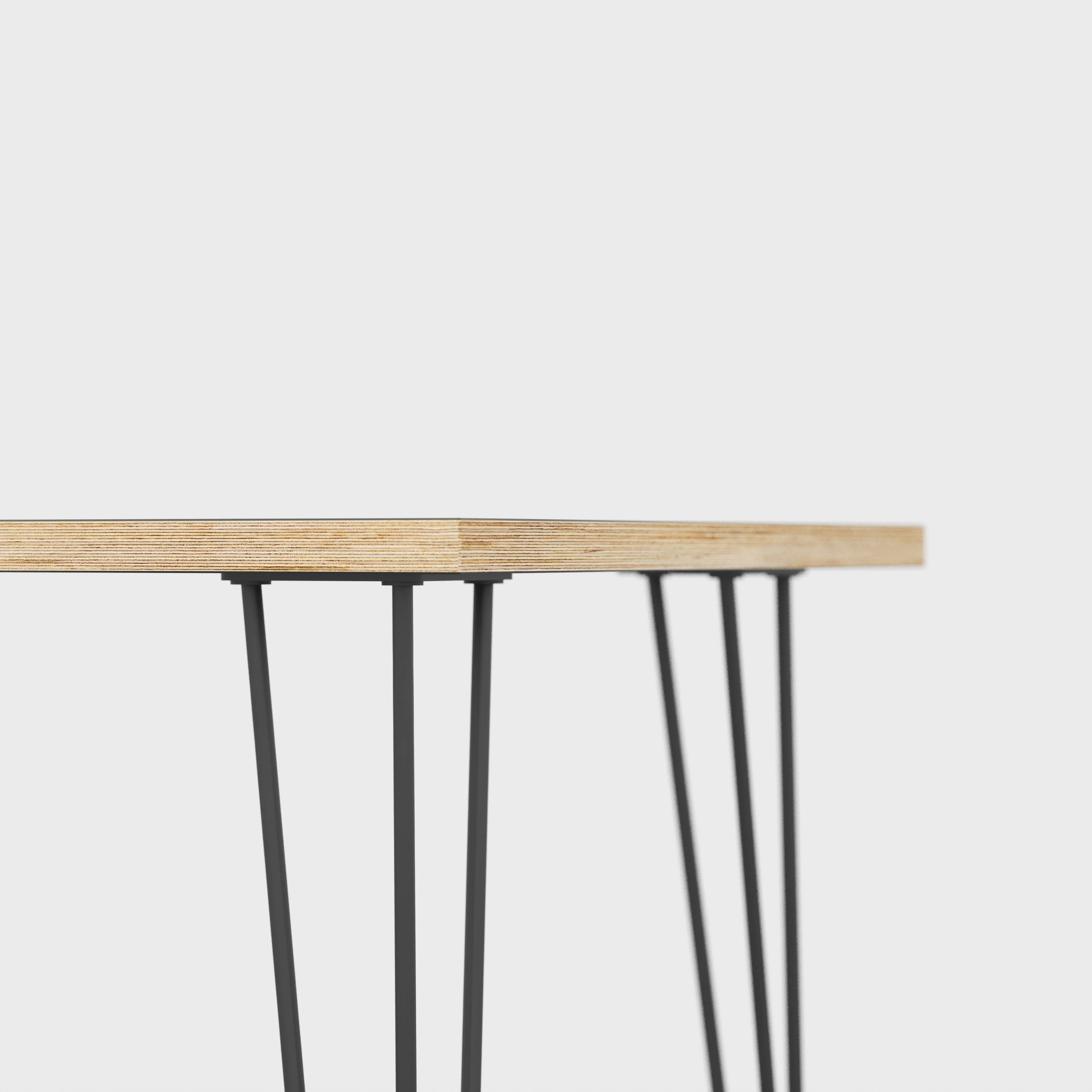 Plywood Desk with Black Hairpin Legs - Formica Tornado Grey - 1600(w) x 800(d) x 735(h)