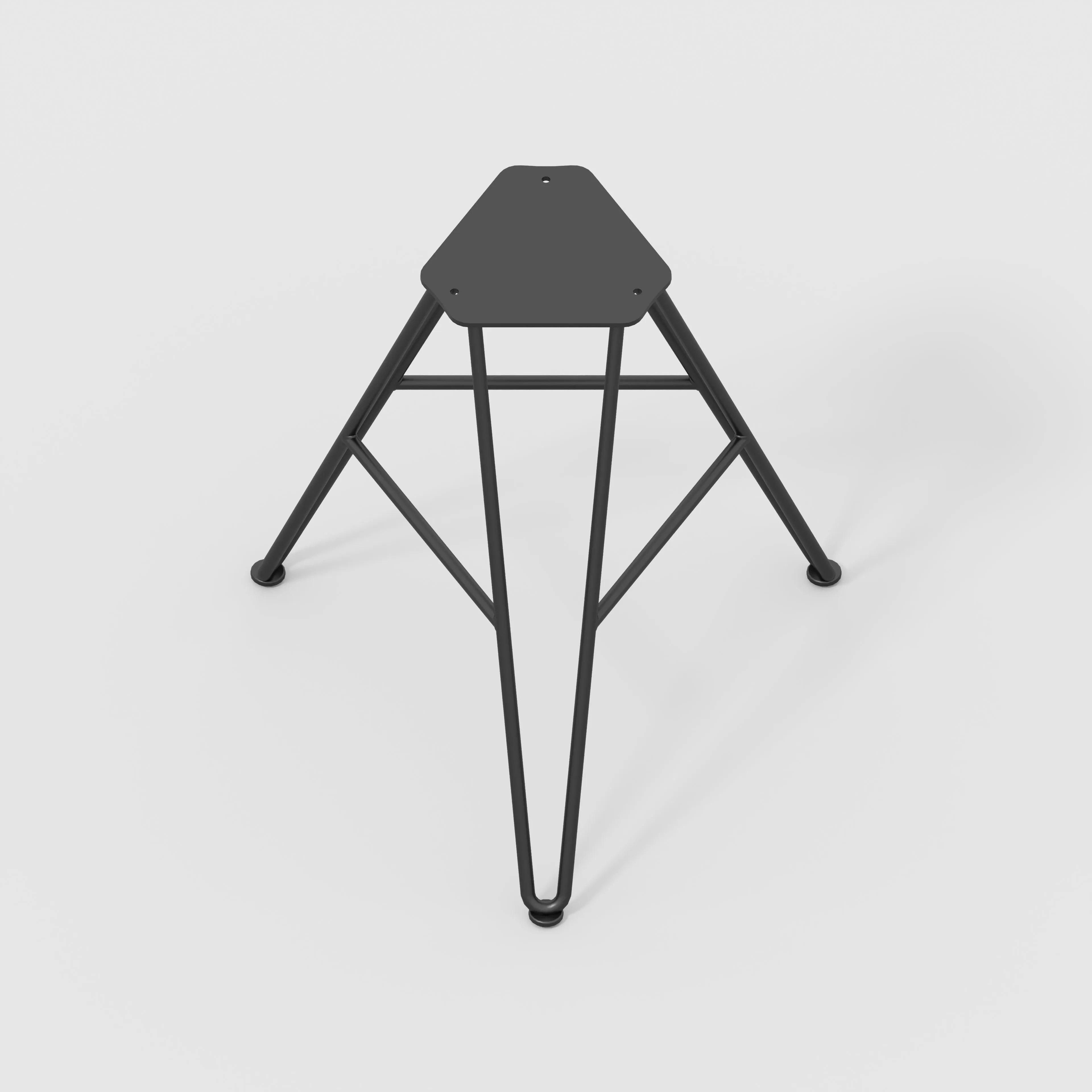 Plywood Stool with Black Hairpin Base - Formica Levante Orange