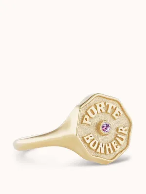 Porte Bonheur signet pink sapphire