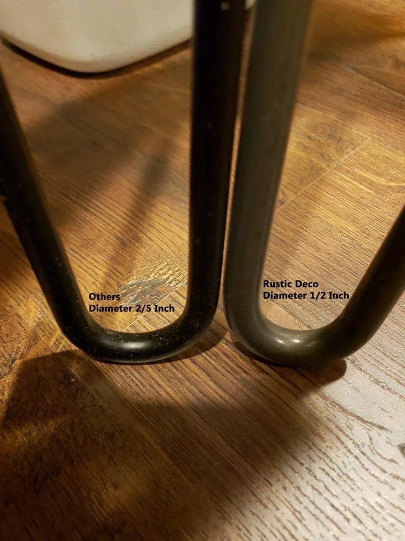 Premium 2 Rod Stainless Steel Hairpin Legs 1/2" Diameter - 16" Tall