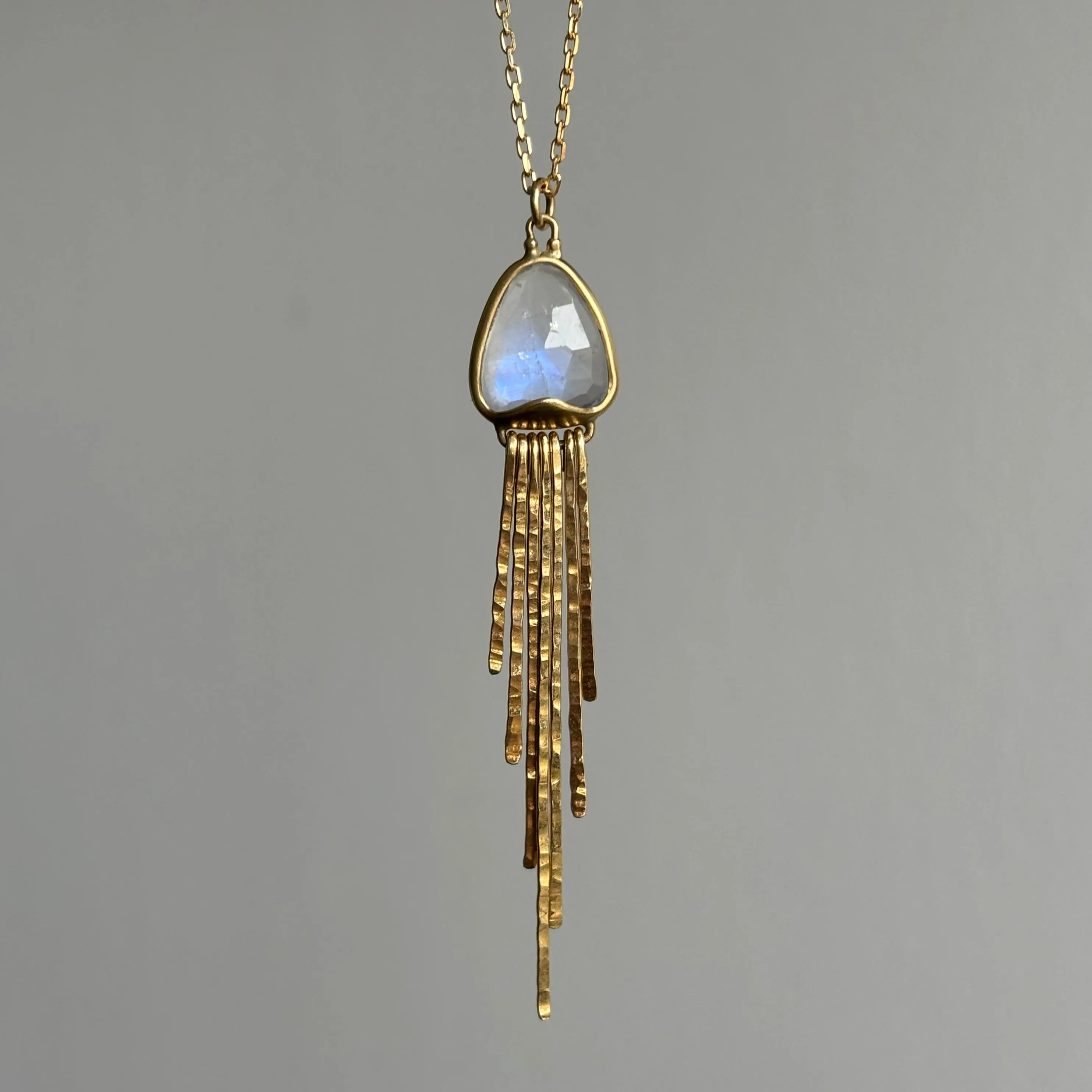 Rainbow Moonstone Jellyfish Pendant