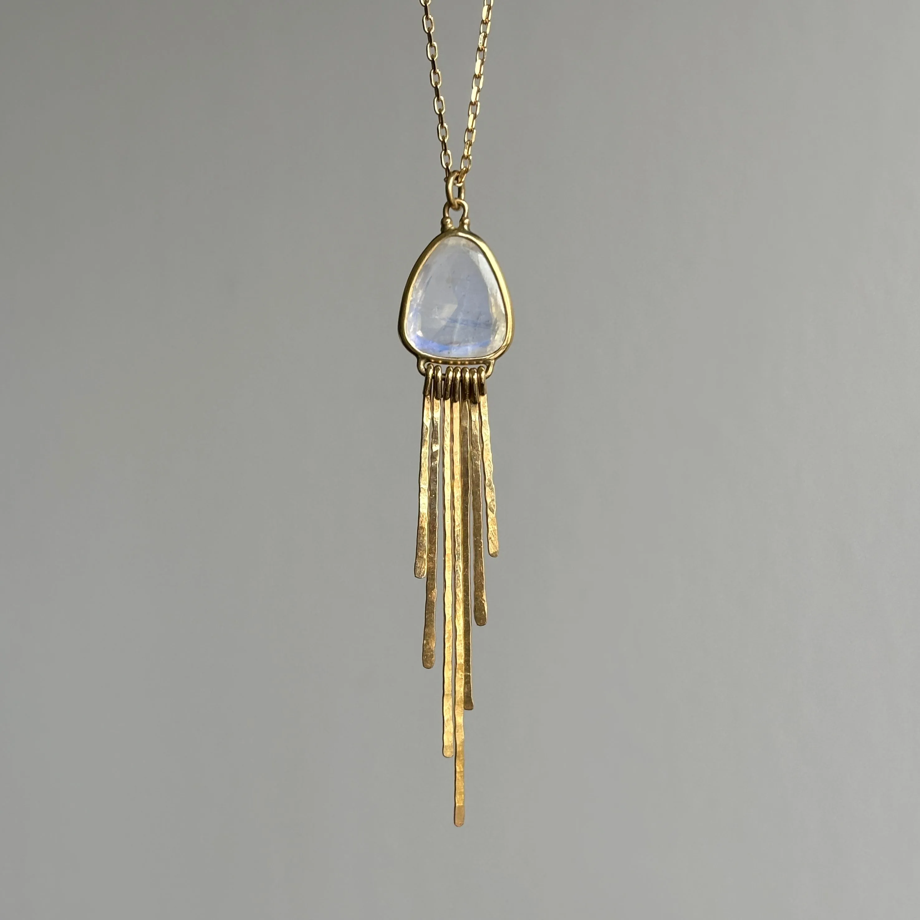 Rainbow Moonstone Jellyfish Pendant