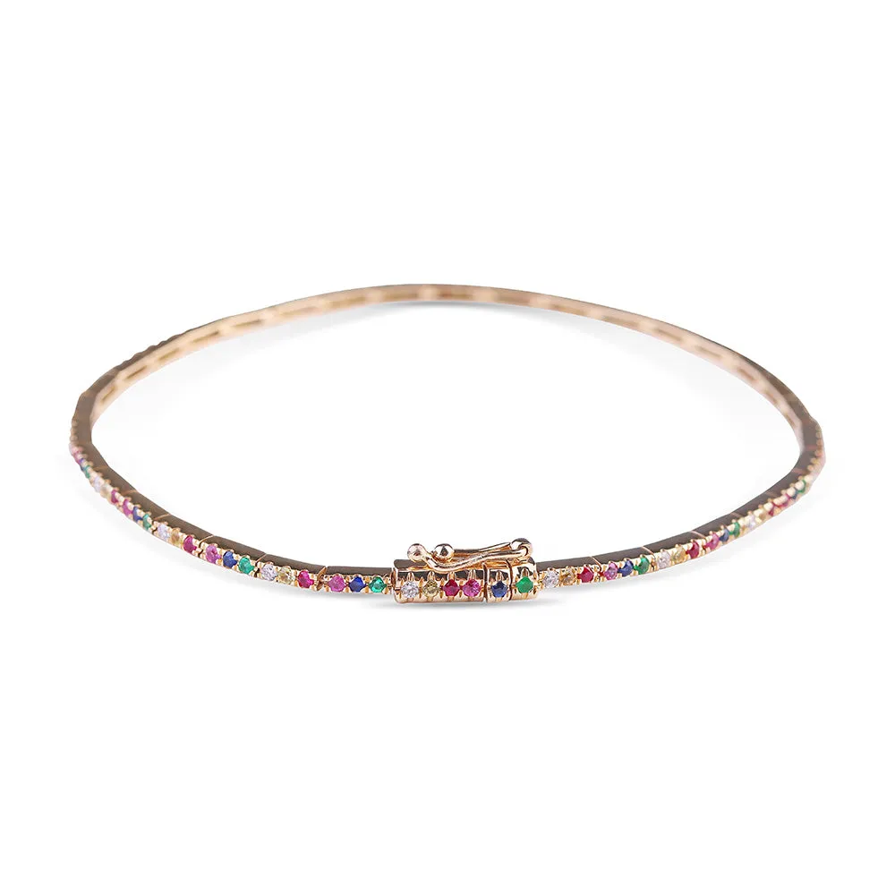 RAINBOW SAPPHIRE TENNIS BRACELET