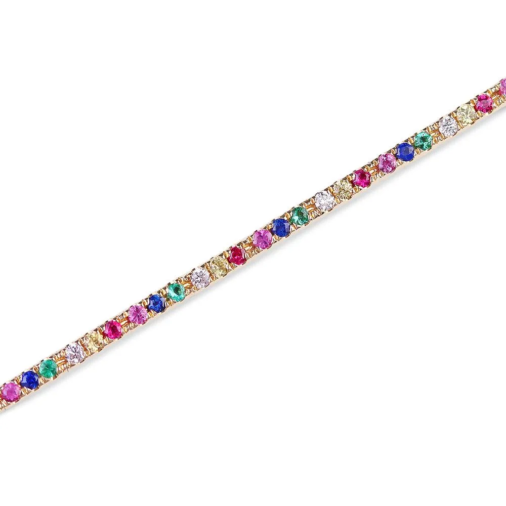 RAINBOW SAPPHIRE TENNIS BRACELET