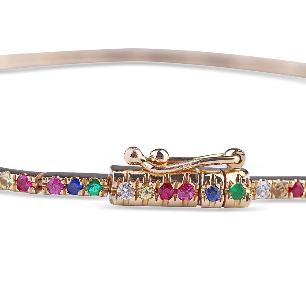 RAINBOW SAPPHIRE TENNIS BRACELET
