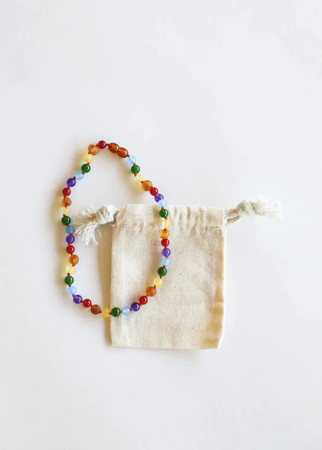 Raw Amber   Gemstone Rainbow Necklace