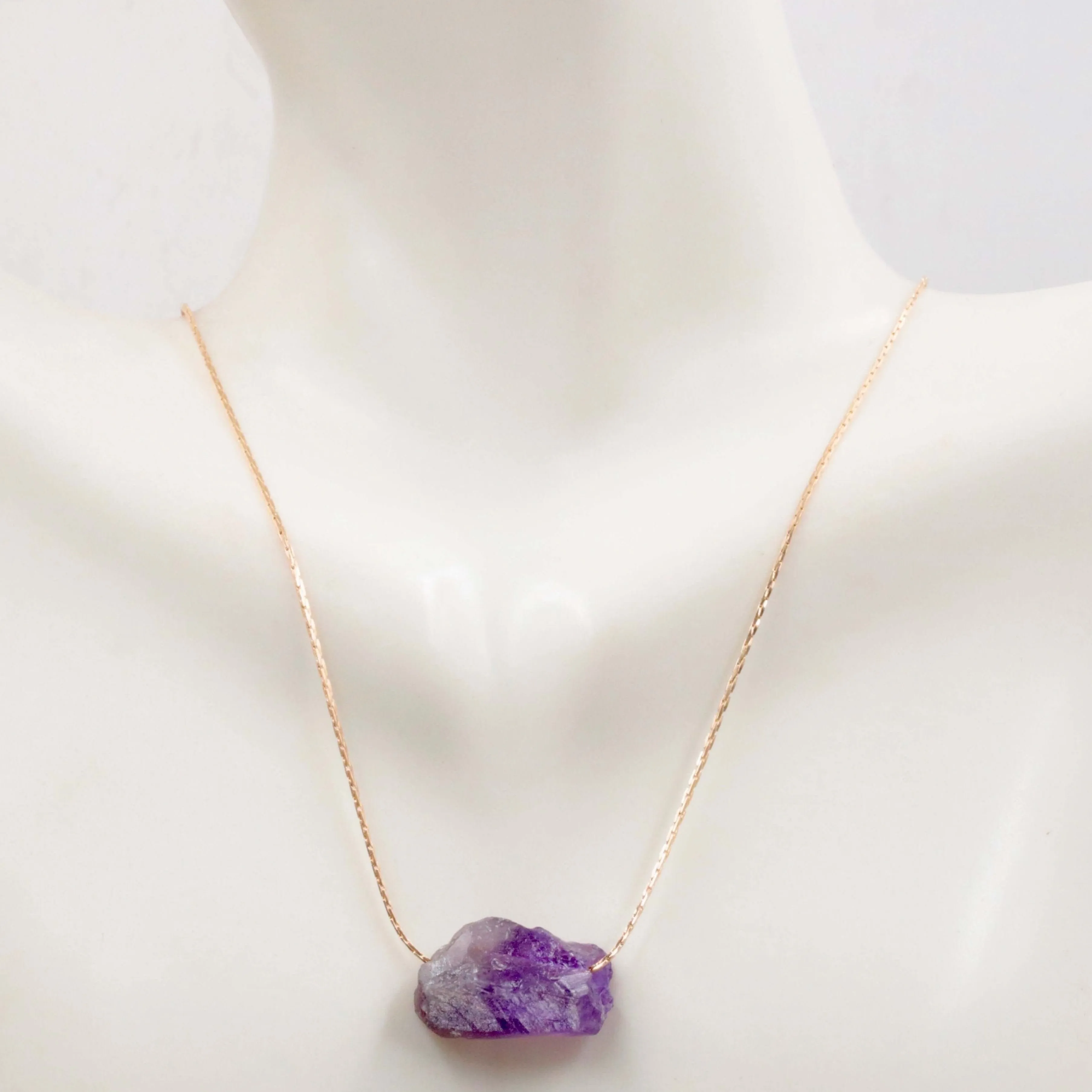 Raw Crystal Necklace Rough Stone Rose Quartz Necklace Dainty Stone Pendant Healing Crystals dainty necklace SKU: 6142183 – 6142191