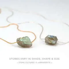 Raw Crystal Necklace Rough Stone Rose Quartz Necklace Dainty Stone Pendant Healing Crystals dainty necklace SKU: 6142183 – 6142191