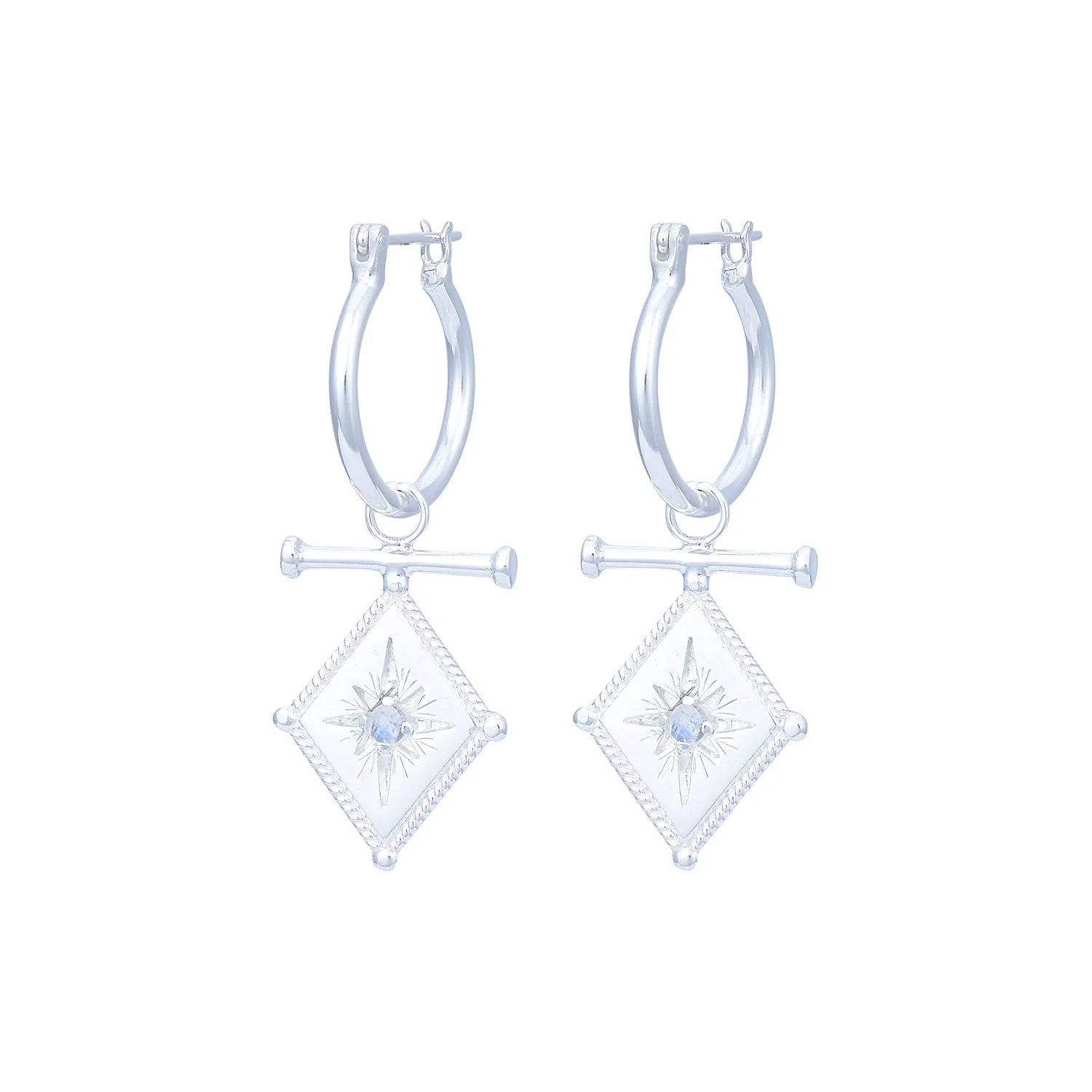 Romeo Sterling Silver Rainbow Moonstone Earrings