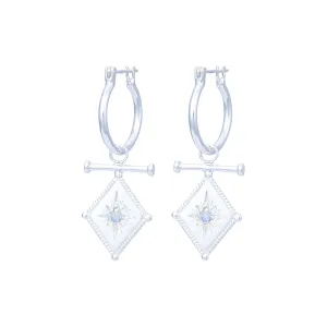 Romeo Sterling Silver Rainbow Moonstone Earrings