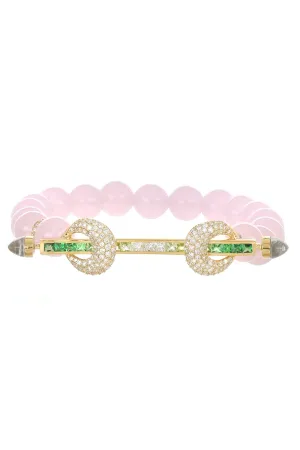 Rose Quartz Tsavorite Chakra Bracelet