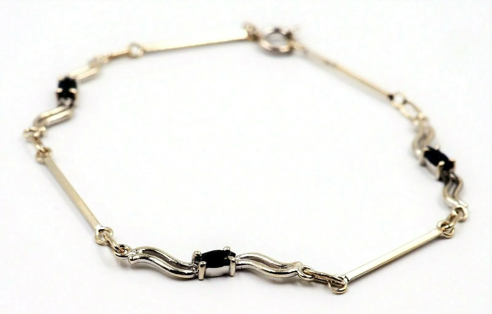 Sapphire & 9ct White Gold Bracelet - Fine Jewellery - Length 17cm