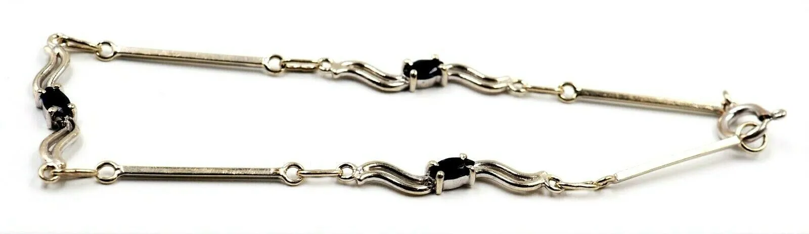 Sapphire & 9ct White Gold Bracelet - Fine Jewellery - Length 17cm